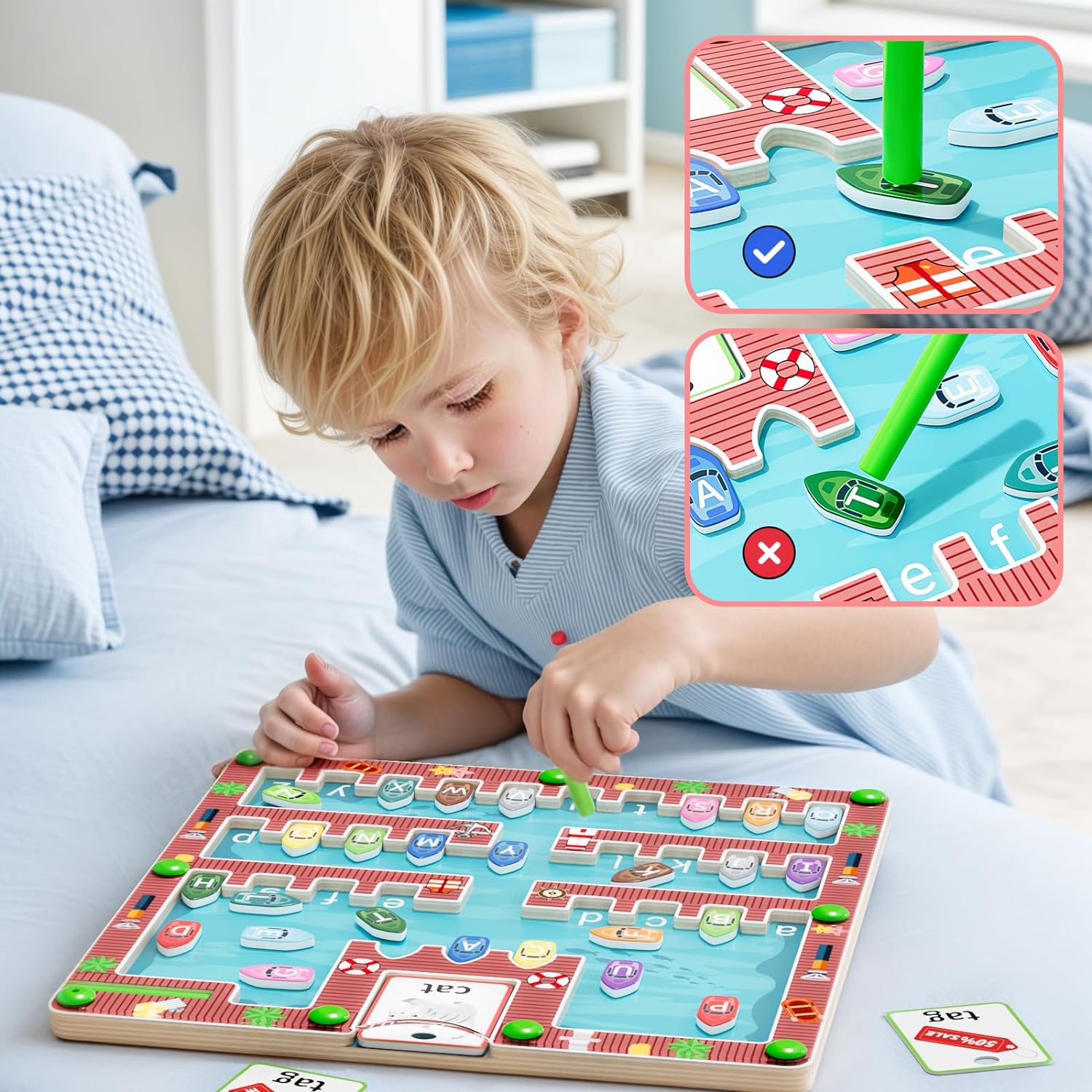 Magnetic Alphabet Maze,Montessori Toys,Wooden Toddler Toys for Ages 2-4,Sensory Travel Toys Fine Motor Skills,Ideal Gift for Boys and Girls