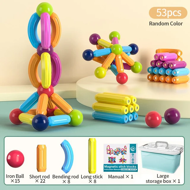 Kids Magnetic Construction Set Magnetic Balls Stick Building Blocks Montessori Educational Toys For Children Gift