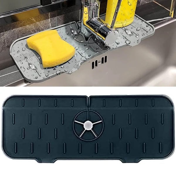 KitchenGuard Silicone Faucet Handle Drip Catcher Tray