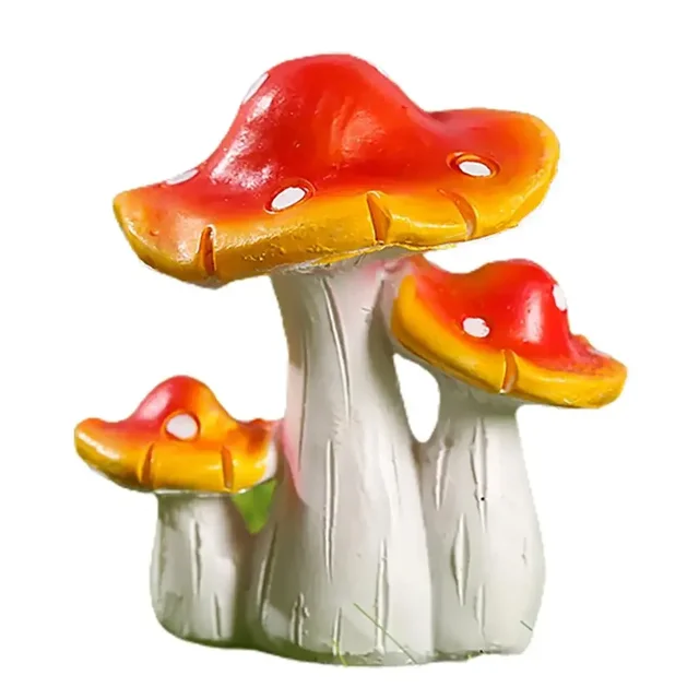Great Mushroom Figurine Durable Creative Decorative Vivid Mushroom Statue Eco-friendly Resin Garden Ornament for Home