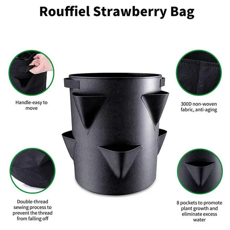 Multi-Mouth Grow Bag 7 Gallons Strawberry Tomato Planting Bags Reusable Gardens Balconies Flower Herb Planter